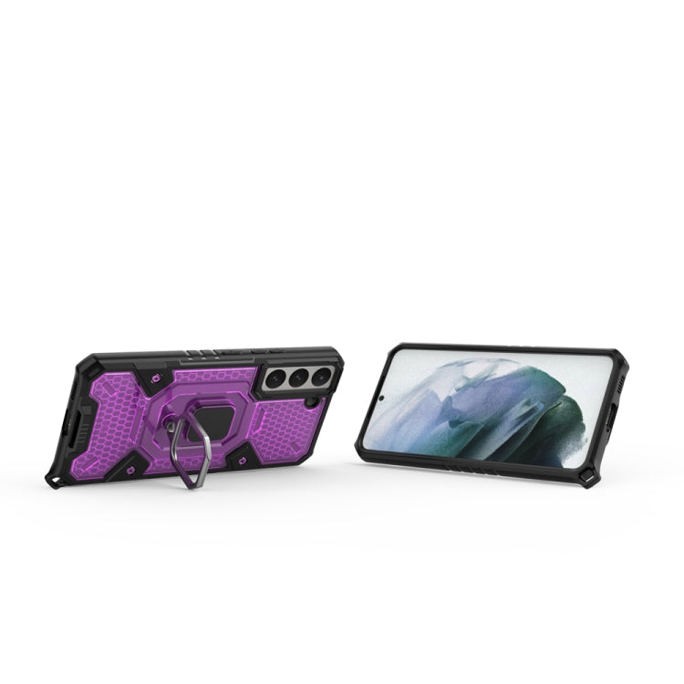 For Samsung Galaxy S22 5G Space PC+TPU Ring Holder Protective Phone Case