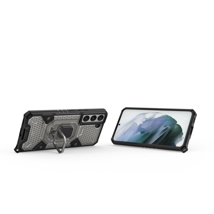 For Samsung Galaxy S22 5G Space PC+TPU Ring Holder Protective Phone Case