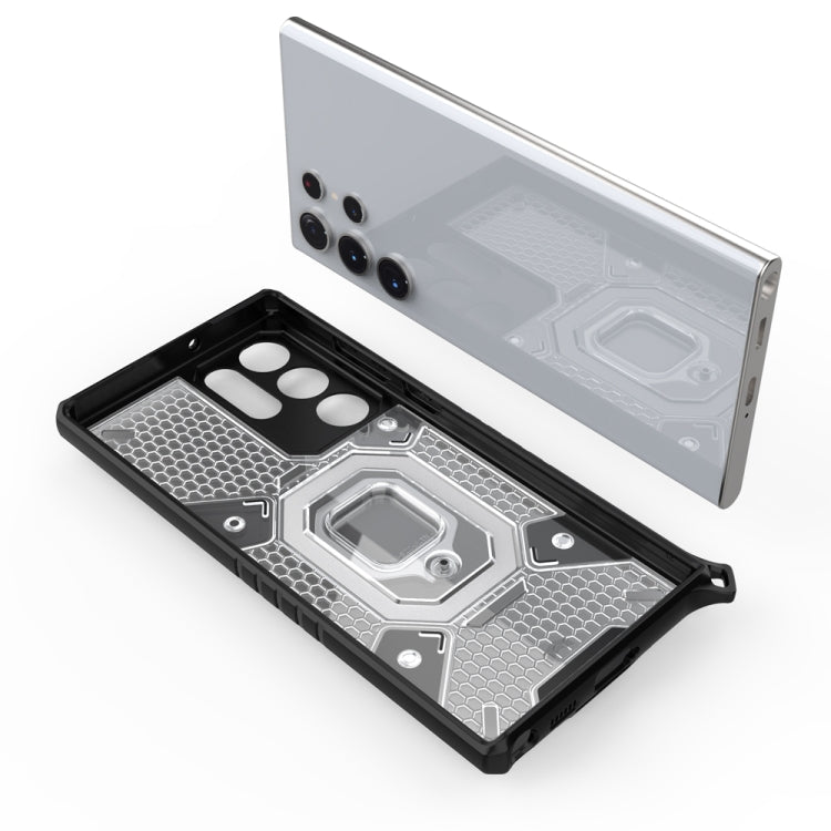 For Samsung Galaxy S22 Ultra 5G Space PC+TPU Ring Holder Protective Phone Case