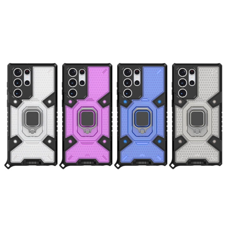 For Samsung Galaxy S22 Ultra 5G Space PC+TPU Ring Holder Protective Phone Case