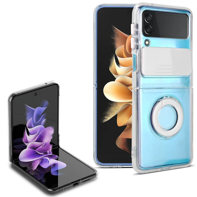 For Samsung Galaxy Z Flip3 5G Sliding Camera Design TPU Phone Case with Ring Holder
