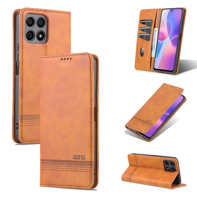 For Honor X30i AZNS Magnetic Calf Texture Horizontal Flip Leather Phone Case