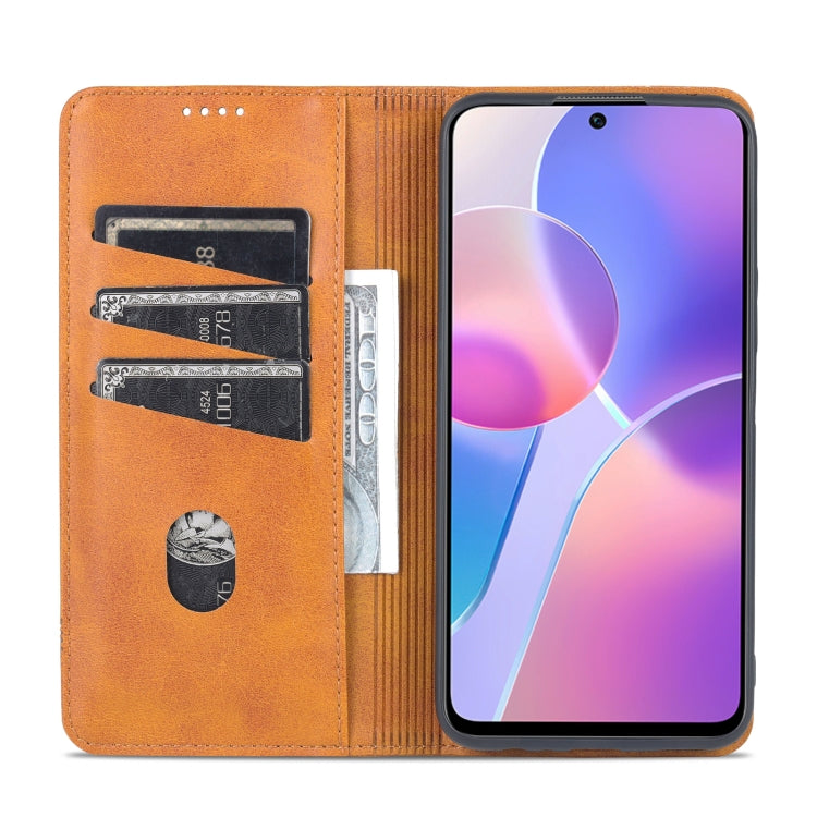 For Honor X30i AZNS Magnetic Calf Texture Horizontal Flip Leather Phone Case