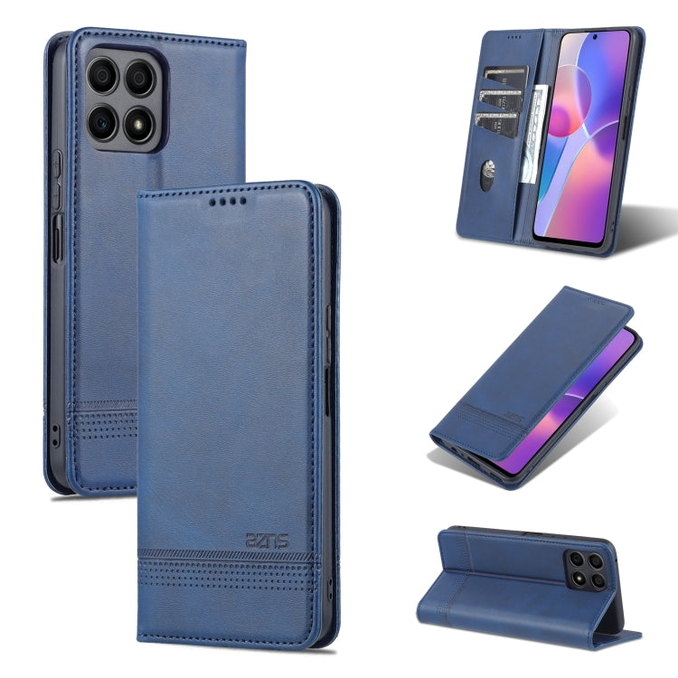 For Honor X30i AZNS Magnetic Calf Texture Horizontal Flip Leather Phone Case