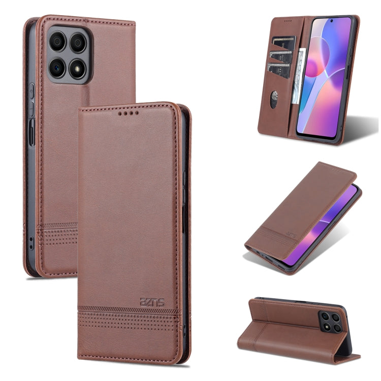 For Honor X30i AZNS Magnetic Calf Texture Horizontal Flip Leather Phone Case