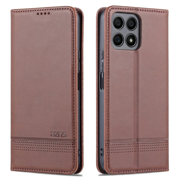 For Honor X30i AZNS Magnetic Calf Texture Horizontal Flip Leather Phone Case