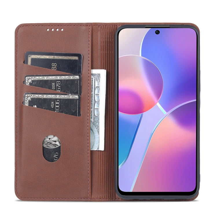 For Honor X30i AZNS Magnetic Calf Texture Horizontal Flip Leather Phone Case
