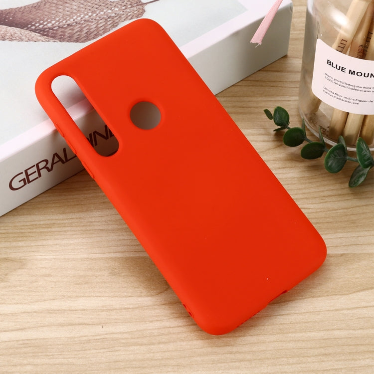 For Motorola G8 Plus Solid Color Liquid Silicone Shockproof Coverage Case