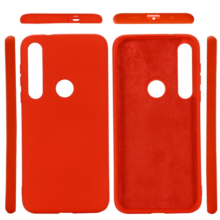 For Motorola G8 Plus Solid Color Liquid Silicone Shockproof Coverage Case