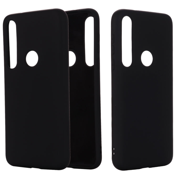 For Motorola G8 Plus Solid Color Liquid Silicone Shockproof Coverage Case