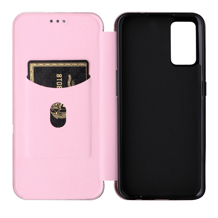 For OPPO A55s 5G Carbon Fiber Texture Horizontal Flip Leather Phone Case