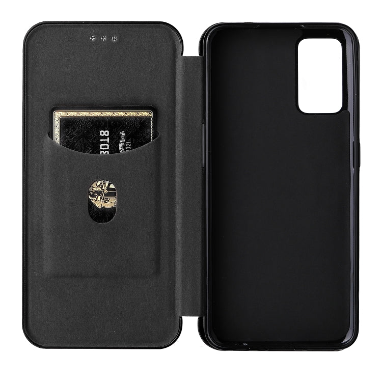 For OPPO A55s 5G Carbon Fiber Texture Horizontal Flip Leather Phone Case
