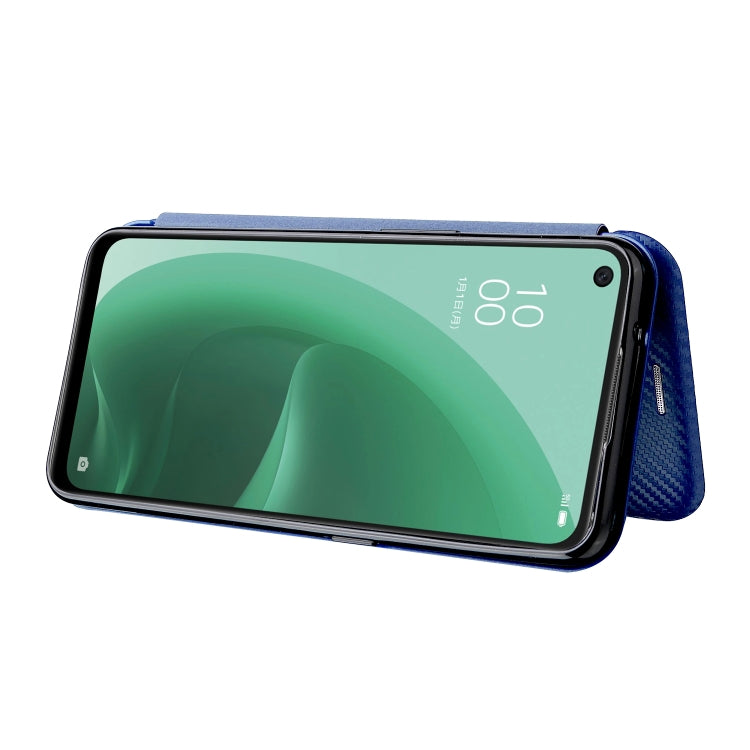 For OPPO A55s 5G Carbon Fiber Texture Horizontal Flip Leather Phone Case