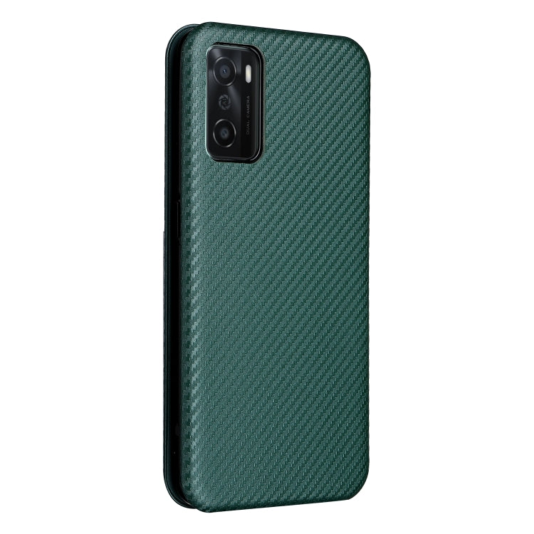 For OPPO A55s 5G Carbon Fiber Texture Horizontal Flip Leather Phone Case