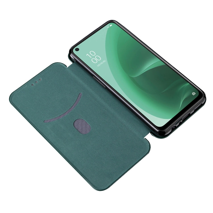 For OPPO A55s 5G Carbon Fiber Texture Horizontal Flip Leather Phone Case