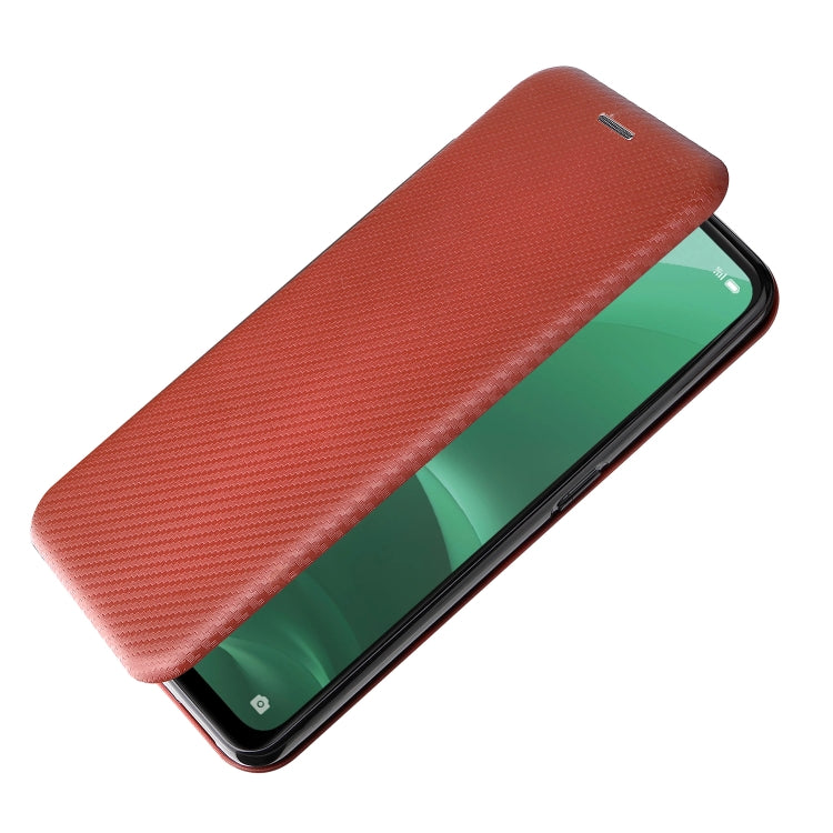 For OPPO A55s 5G Carbon Fiber Texture Horizontal Flip Leather Phone Case