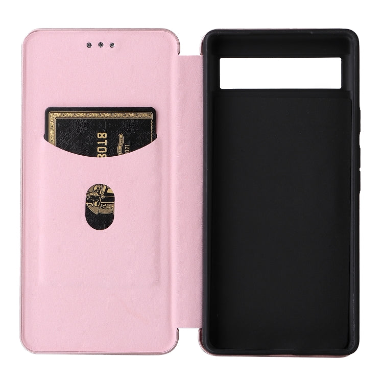 For Google Pixel 6a Carbon Fiber Texture Horizontal Flip Leather Phone Case