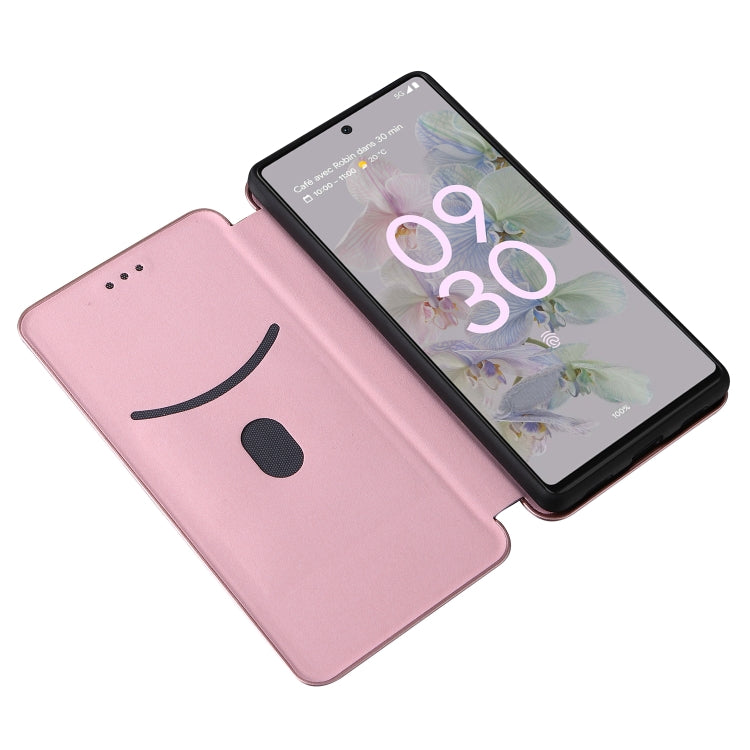For Google Pixel 6a Carbon Fiber Texture Horizontal Flip Leather Phone Case