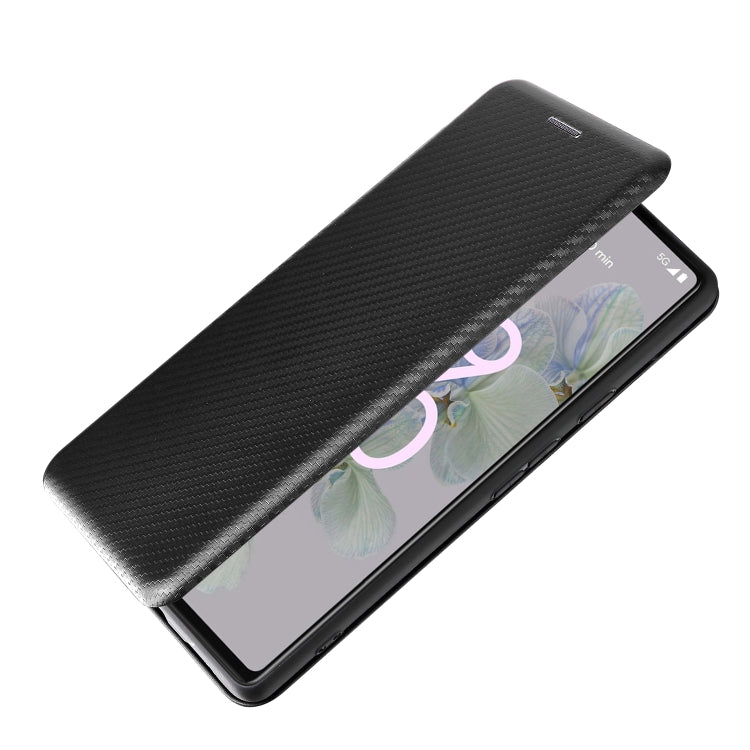 For Google Pixel 6a Carbon Fiber Texture Horizontal Flip Leather Phone Case