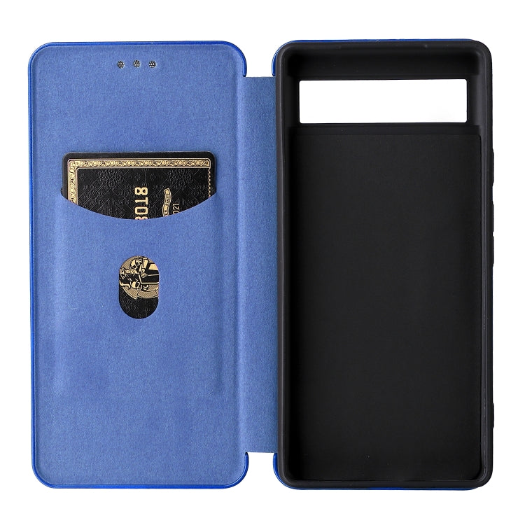 For Google Pixel 6a Carbon Fiber Texture Horizontal Flip Leather Phone Case