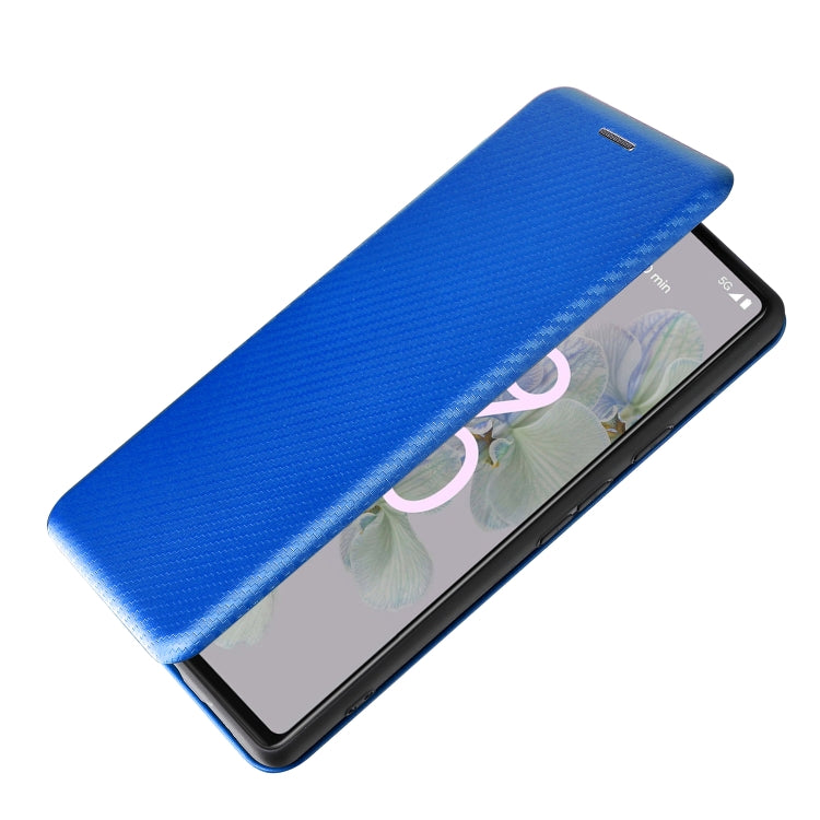 For Google Pixel 6a Carbon Fiber Texture Horizontal Flip Leather Phone Case