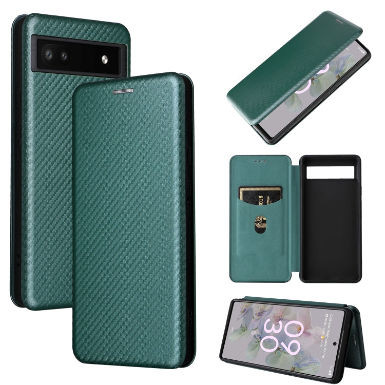 For Google Pixel 6a Carbon Fiber Texture Horizontal Flip Leather Phone Case