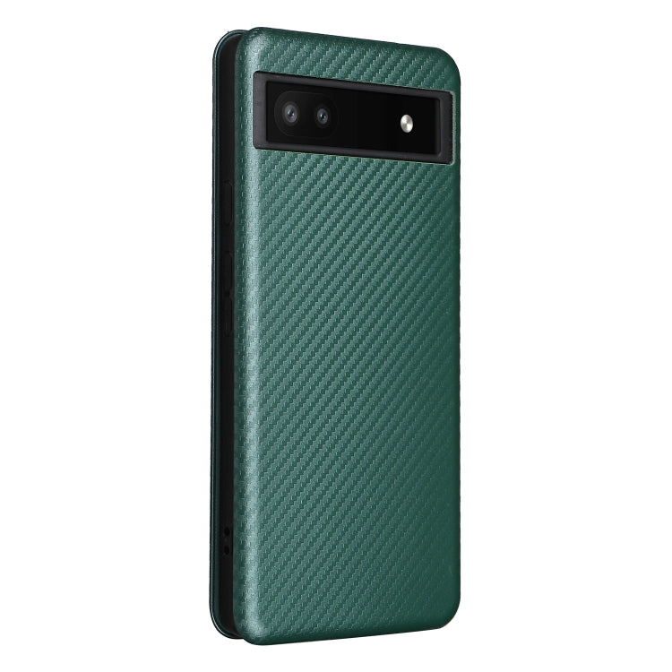 For Google Pixel 6a Carbon Fiber Texture Horizontal Flip Leather Phone Case