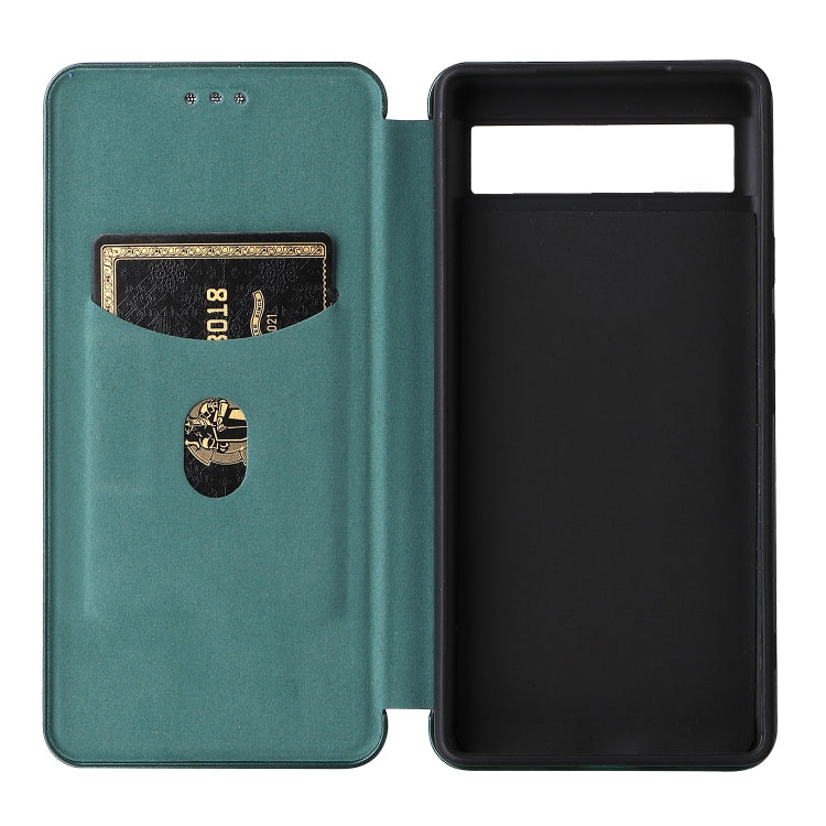 For Google Pixel 6a Carbon Fiber Texture Horizontal Flip Leather Phone Case