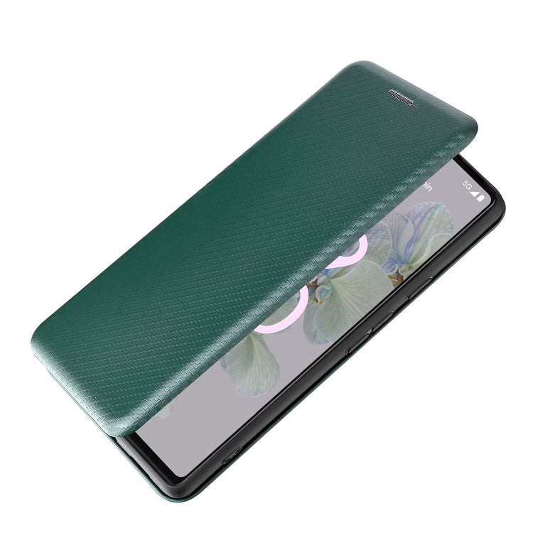 For Google Pixel 6a Carbon Fiber Texture Horizontal Flip Leather Phone Case