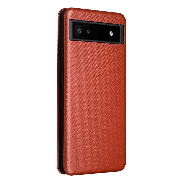 For Google Pixel 6a Carbon Fiber Texture Horizontal Flip Leather Phone Case
