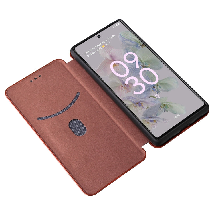 For Google Pixel 6a Carbon Fiber Texture Horizontal Flip Leather Phone Case