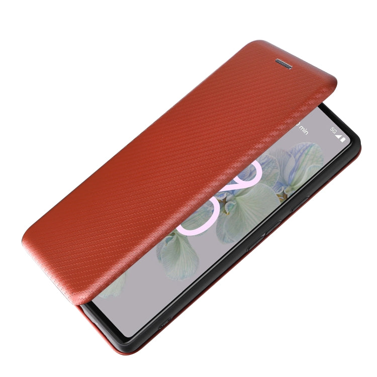 For Google Pixel 6a Carbon Fiber Texture Horizontal Flip Leather Phone Case