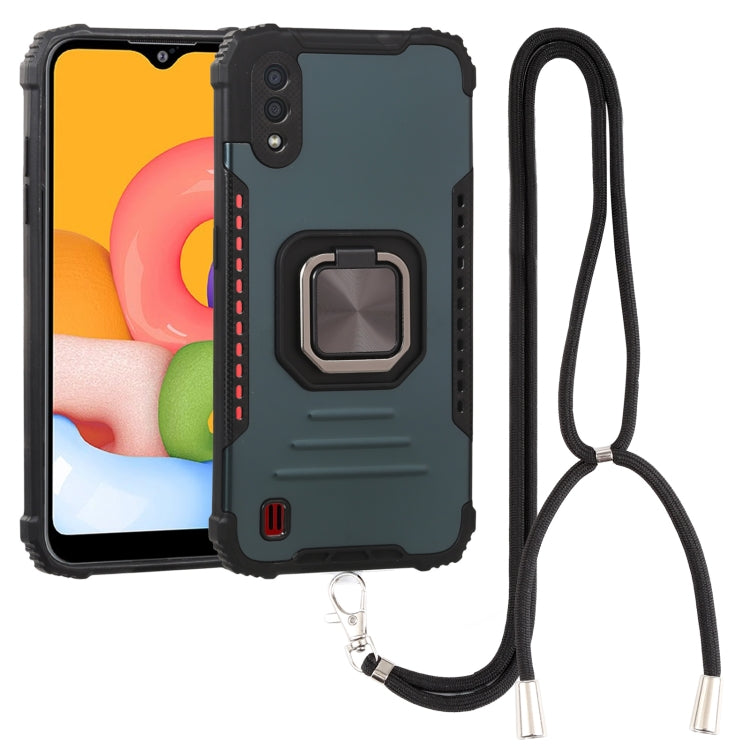 For Samsung Galaxy A01 / M01 Lanyard Aluminum TPU Case