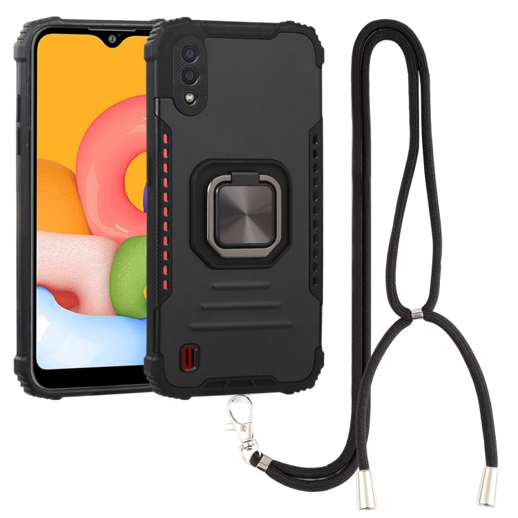 For Samsung Galaxy A01 / M01 Lanyard Aluminum TPU Case