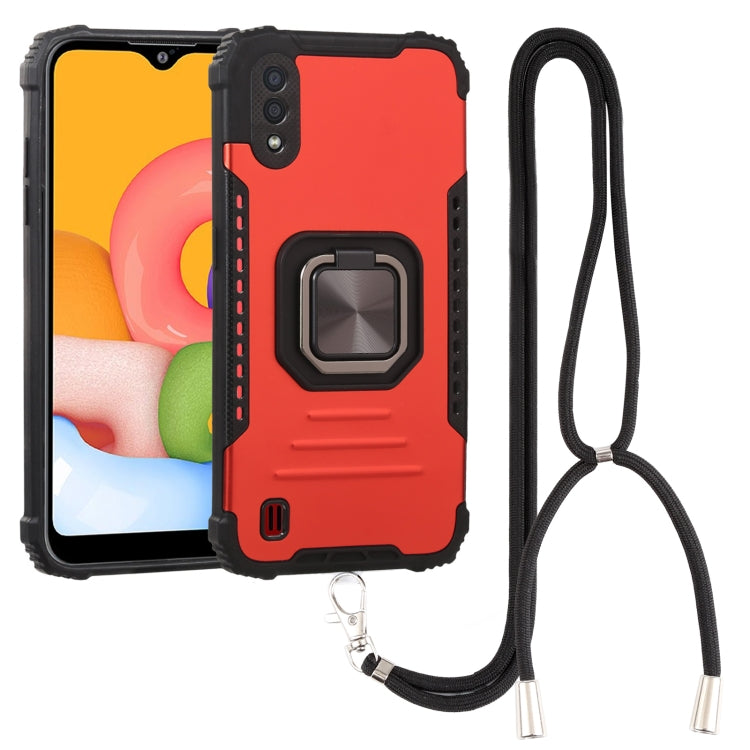 For Samsung Galaxy A01 / M01 Lanyard Aluminum TPU Case