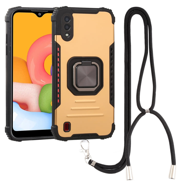 For Samsung Galaxy A01 / M01 Lanyard Aluminum TPU Case