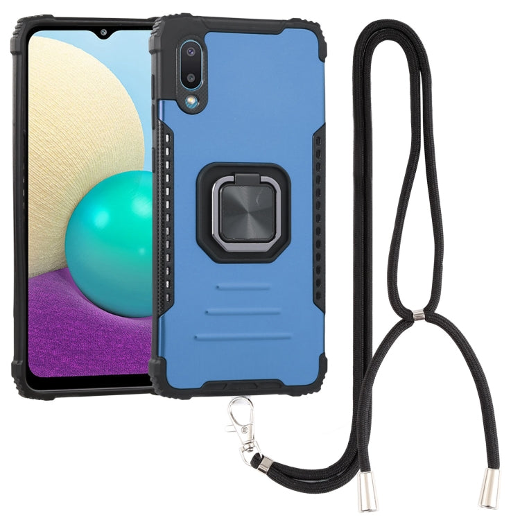 For Samsung Galaxy A02 / M02 Lanyard Aluminum TPU Case