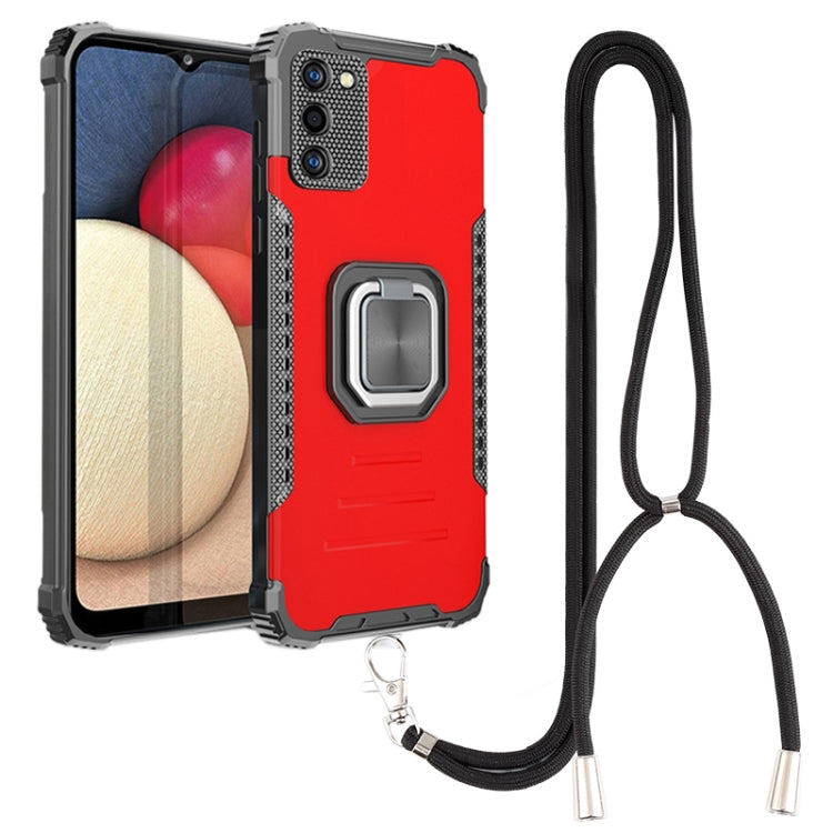 For Samsung Galaxy A02s 164mm Lanyard Aluminum TPU Case