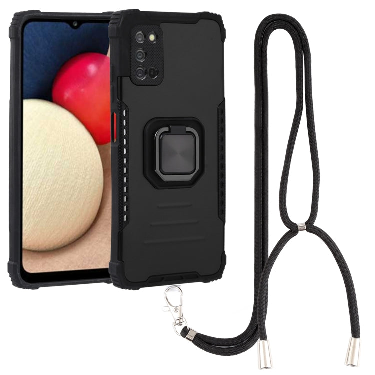 For Samsung Galaxy A03s 166mm Lanyard Aluminum TPU Case
