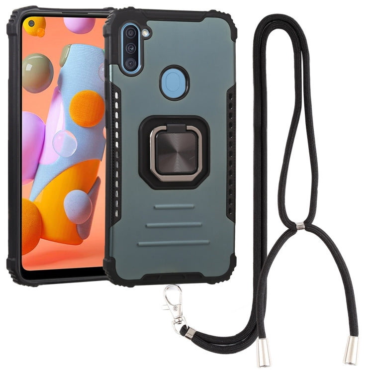 For Samsung Galaxy A11 US Version Lanyard Aluminum TPU Case