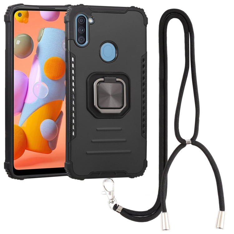 For Samsung Galaxy A11 US Version Lanyard Aluminum TPU Case
