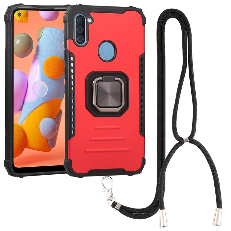 For Samsung Galaxy A11 US Version Lanyard Aluminum TPU Case