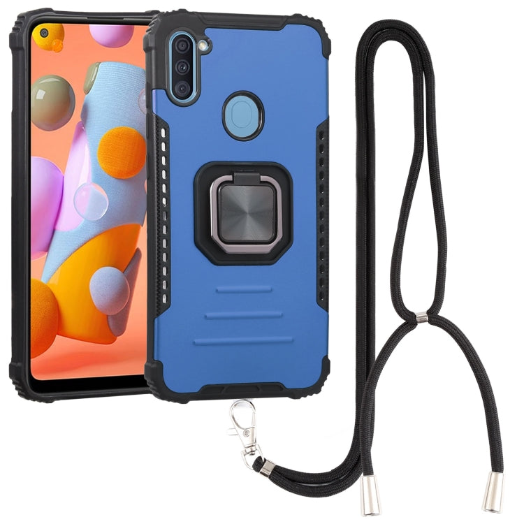 For Samsung Galaxy A11 US Version Lanyard Aluminum TPU Case