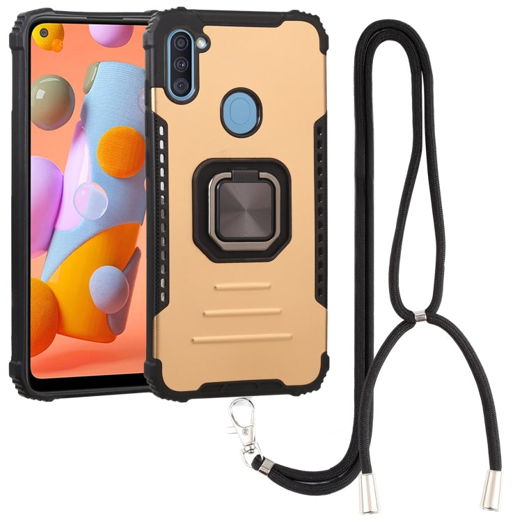 For Samsung Galaxy A11 US Version Lanyard Aluminum TPU Case