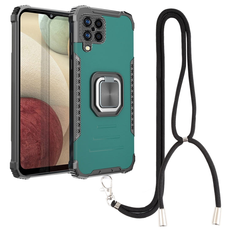 For Samsung Galaxy A12 Lanyard Aluminum TPU Case