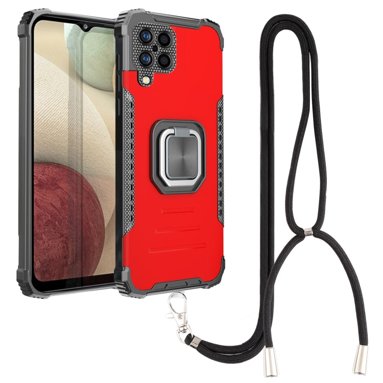 For Samsung Galaxy A12 Lanyard Aluminum TPU Case