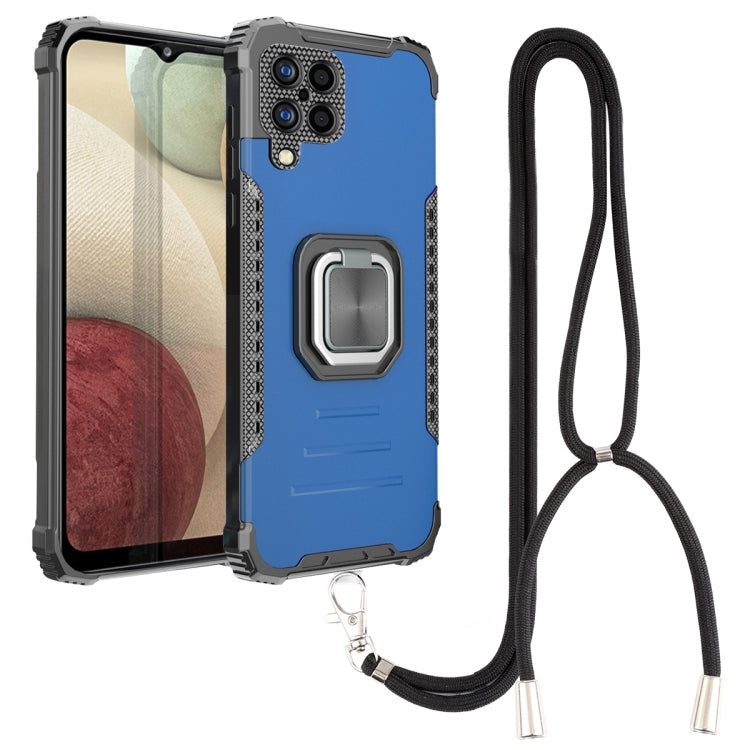 For Samsung Galaxy A12 Lanyard Aluminum TPU Case