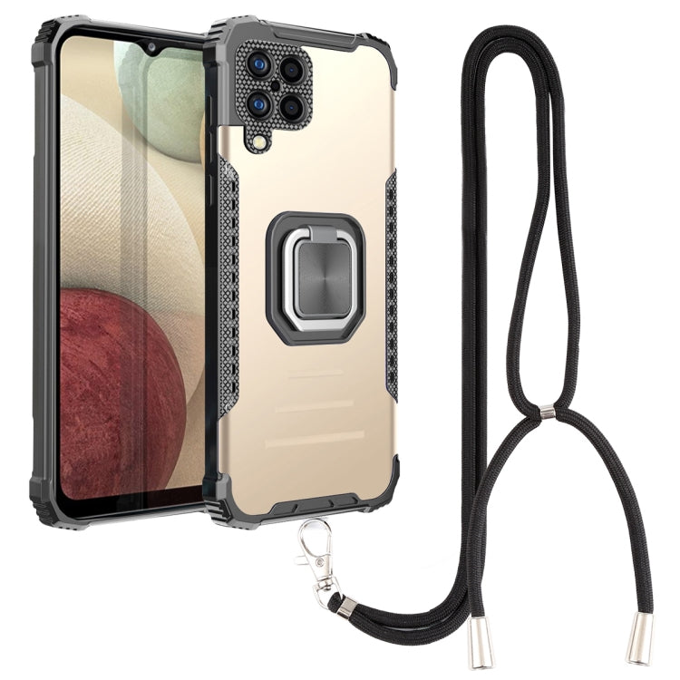 For Samsung Galaxy A12 Lanyard Aluminum TPU Case