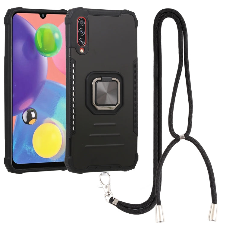 For Samsung Galaxy A21 US Version Lanyard Aluminum TPU Case