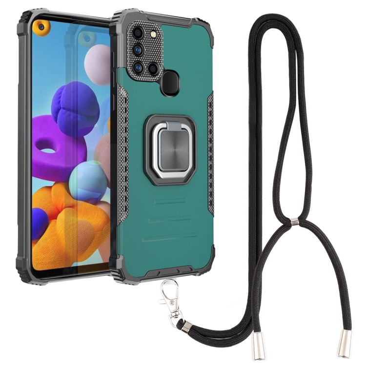 For Samsung Galaxy A21s Lanyard Aluminum TPU Case